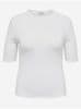 Only Carmakoma Biele dámske rebrované tričko ONLY CARMAKOMA Ally 50-52