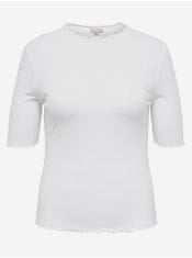 Biele dámske rebrované tričko ONLY CARMAKOMA Ally 54