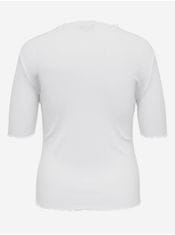 Only Carmakoma Biele dámske rebrované tričko ONLY CARMAKOMA Ally 54