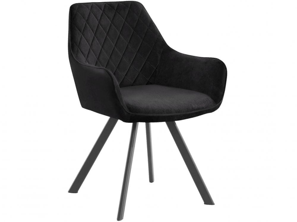 Danish Style Jedálenská stolička Polka, zamat, čierna / čierna