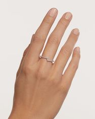 PDPAOLA Nádherný strieborný prsteň s čírymi zirkónmi NUVOLA Silver AN02-874 (Obvod 50 mm)