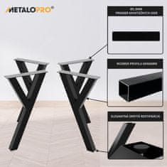 MetaloPro 4x Stolová podnož, Stolová noha v čiernej farba, podnož pre jedálenský stôl alebo konferenčný stolík, Kovová noha na stôl