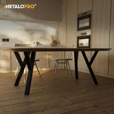 MetaloPro 4x Stolová podnož, Stolová noha v čiernej farba, podnož pre jedálenský stôl alebo konferenčný stolík, Kovová noha na stôl