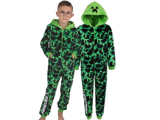 sarcia.eu Minecraft jednodielne chlapčenské pyžamo zelené čierne