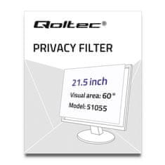 Qoltec Privacy Filter RODO 21,5" | 16:9
