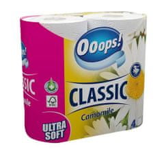 Toaletný papier "Ooops! Classic", 3-vrstvový, 4 role, harmanček
