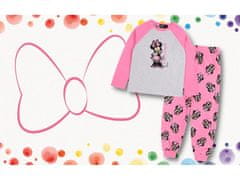 Disney DISNEY Minnie Myška detský nočný overal s dlhým rukávom, ružová sivá 18-24 m 92 cm