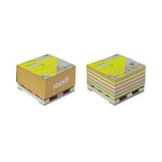STICK´N Samolepiaci bloček "Kraft Cube", mix farieb, 76 x 76 mm, 400 listov, mini paleta, 21817