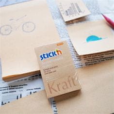 STICK´N Samolepiace bloček "Kraft Notes", linajkový, hnedá farba, 150 x 101 mm, 100 listov, 21641