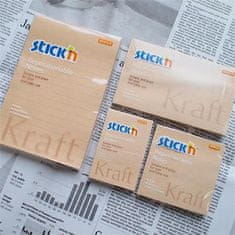 STICK´N Samolepiaci bloček "Kraft Notes", hnedá farba, 76 x 127 mm, 100 listov, 21640