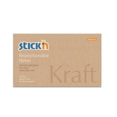 STICK´N Samolepiaci bloček "Kraft Notes", hnedá farba, 76 x 127 mm, 100 listov, 21640