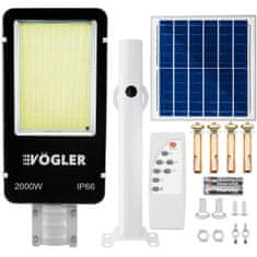 INNA Solárne pouličné svietidlo LED 2000W 6500K Studená biela + diaľkové ovládanie a rukoväť