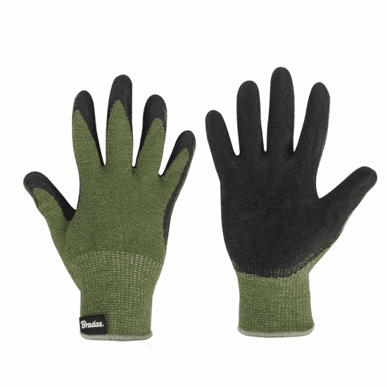 Bradas Ochranné rukavice, latexové, 10" TERMO GRIP GREEN