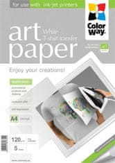 ColorWay nažehľovací papier/ na svetlý textil/ 120g/m2, A4/ 5 kusov