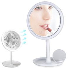 Sobex Kozmetické make-up zrkadlo s LED ventilátorom