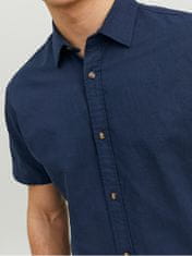 Jack&Jones Pánska košeľa JJESUMMER Slim Fit 12220136 Navy Blazer (Veľkosť L)