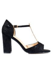 Amiatex Dámske sandále 92843 + Nadkolienky Gatta Calzino Strech, čierne, 37