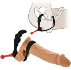 XSARA Anatomický masažér prostaty s erekčním kroužkem na penis - 79955929