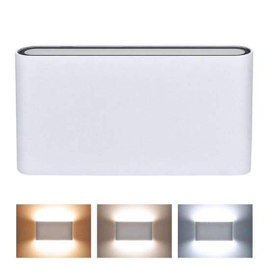 Solight Solight LED vonkajšie nástenné osvetlenie Modena, 12W, 680lm, 120 °, biela WO800-W