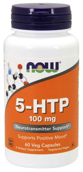NOW Foods 5-HTP, 100 mg, 60 rastlinných kapsúl