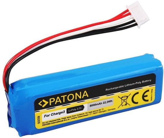 PATONA batérie pro reproduktor JBL Charge 3, 6000mAh, 3,7V Li-Pol