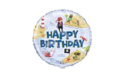 Balónik fóliový narodeniny - Happy Birthday - pirát - 45 cm