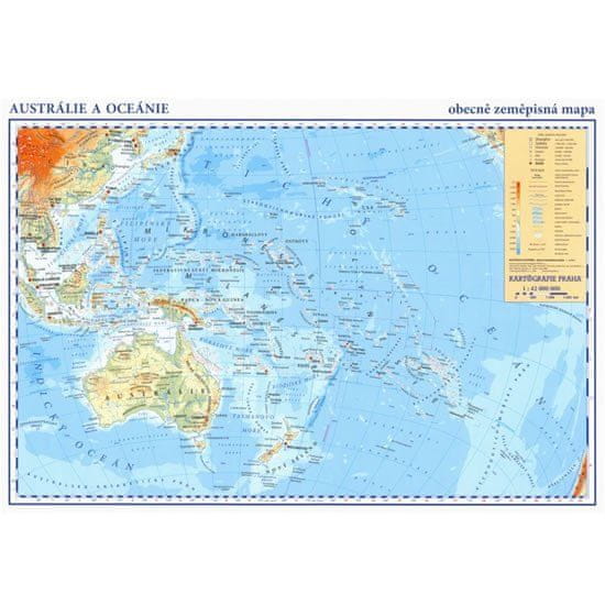 Austrália, Oceánia - príručná všeobecne zemepisná mapa A3/1:42 mil.