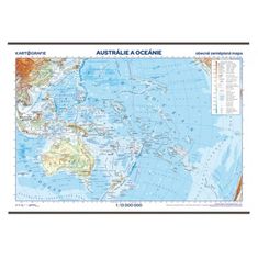 Austrália a Oceánia - školská nástenná zemepisná mapa 1:13 mil./136x96 cm
