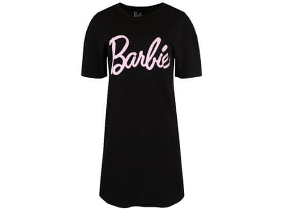 Mattel Barbie Dámska čierna bavlnená nočná košeľa s krátkym rukávom