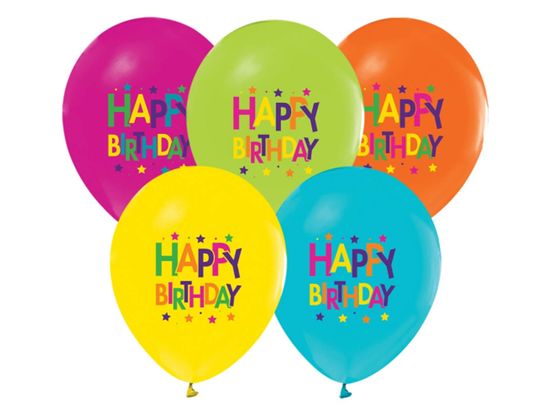 Aga4Kids Latexové balóniky Happy Birthday 30 cm 5 ks