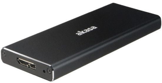 Akasa externí box pro M.2 SSD SATA II/III (AK-ENU3M2-BK), hliníkový, čierny