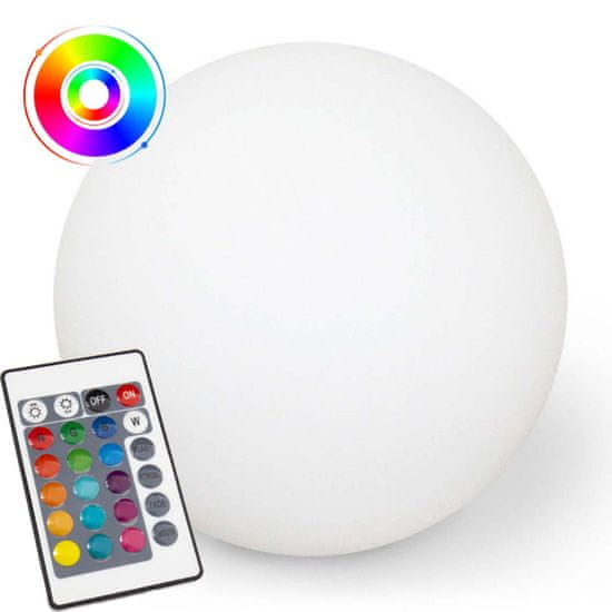 Volteno Solárne záhradné svietidlo LED Guľa RGB 30cm + diaľkové ovládanie