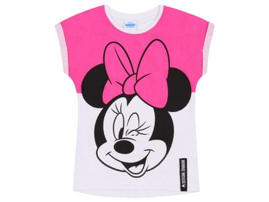 Disney Ružové neónové tričko Minnie Mouse s krátkym rukávom
