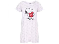 Snoopy Biela, dámska nočná košeľa so srdiečkami SNOOPY S