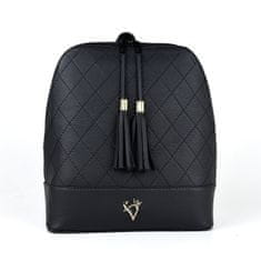 VegaLM Dámsky kožený ruksak z prírodnej kože v čiernej farbe