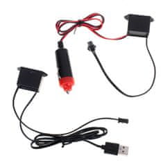 KIK  KX4955 LED ambientné osvetlenie pre auto/auto USB/12V páska 5m červená