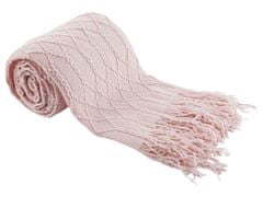 KONDELA Pletená deka so strapcami Sulia Typ 2 150x200 cm - svetloružová