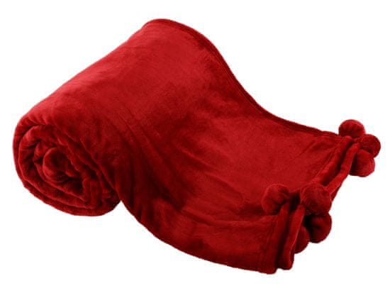 KONDELA KONDELA LUANG 150x200 cm plyšová deka s brmbolcami