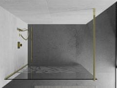 Mexen Kioto sprchová zástena 120x200 cm 8 mm, zlatý profil, biely vzor, 800-120-101-50-85