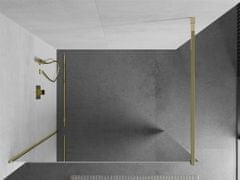 Mexen Kioto sprchová zástena 110x200 cm 8 mm, zlatý profil, sklo efekt zrkadla, 800-110-101-50-50