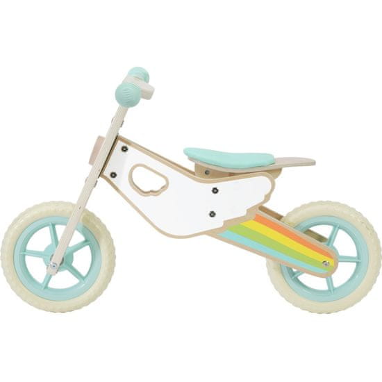Classic world Detský drevený krosový bicykel Tiché kolesá Rainbow