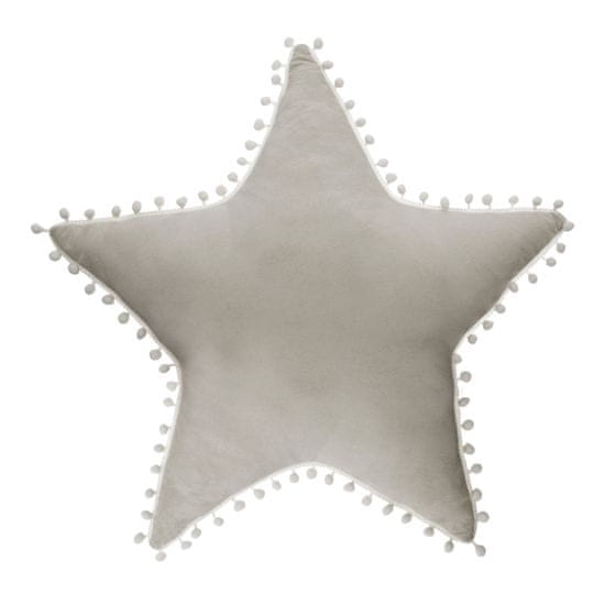 Atmosphera Detský vankúšik hviezda s brmbolcami sivý 50 x 50 cm