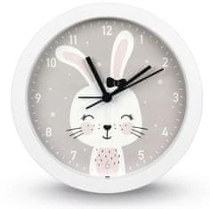HAMA Lovely Bunny, detské stolné hodiny s funkciou budenia, priemer 16 cm, tichý chod