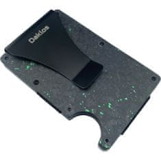 Daklos DAKLOS Carbon RFID karbónová mini peňaženka s klipom čierna a zelená