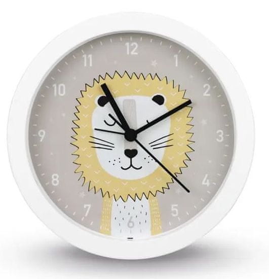 HAMA Lucky Lion, detské stolné hodiny s funkciou budenia, priemer 16 cm, tichý chod