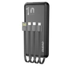 shumee Powerbanka K6Pro 10000mAh univerzálna s USB-C microUSB Lightning káblom, čierna