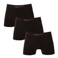 Gino 3PACK pánske boxerky bezšvové bambusové čierne (54004) - veľkosť M