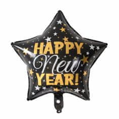 Atomia Fóliový balón hviezda Happy New Year 45cm