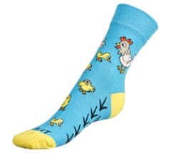 Ponožky Sliepočky - 35-38 - modrá, žltá