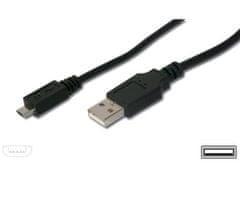PremiumCord Kábel micro USB 2.0, AB 1,5m kábel navrhnutý pre rýchle nabíjanie